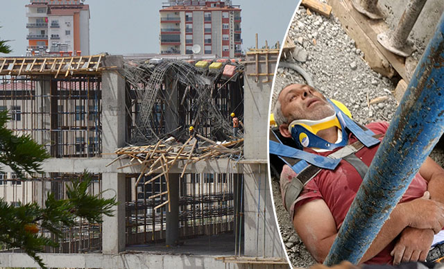 Antalya’da inşaatta çökme: 2 işçi yaralı