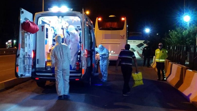 Koronavirüslü yolcu bulunduğu ihbarı yapılan otobüs, ekipleri harekete geçirdi