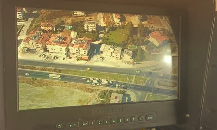Antalya trafiği havadan helikopter ve drone ile denetlendi