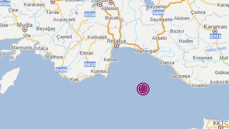 Akdeniz’de 3,5 büyüklüğünde deprem