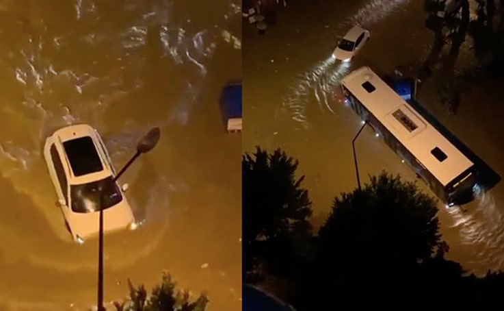 Antalya’da araç sürücülerinin kısıtlama öncesi suyla dolu yol imtihanı