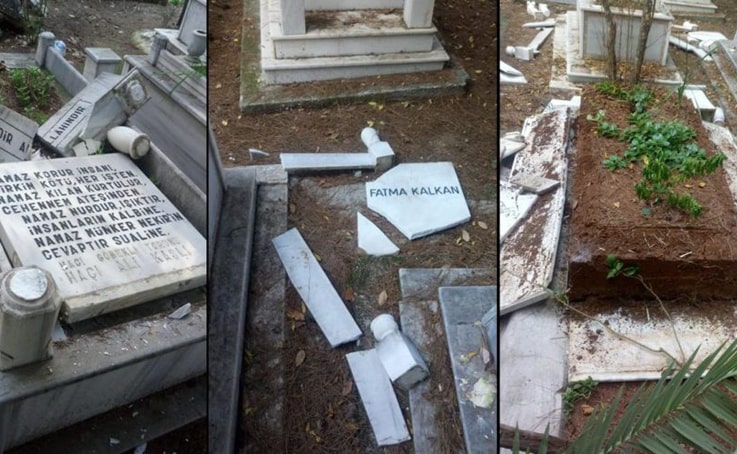 Mezarları kırıp Türk bayraklarını söktü, ‘Moralim bozuktu’ dedi