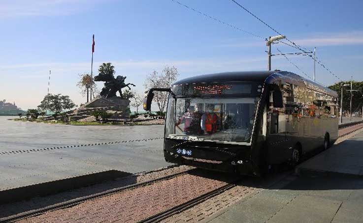 Nostaljik Tramvay hattında elektrikli otobüsler hizmet verecek