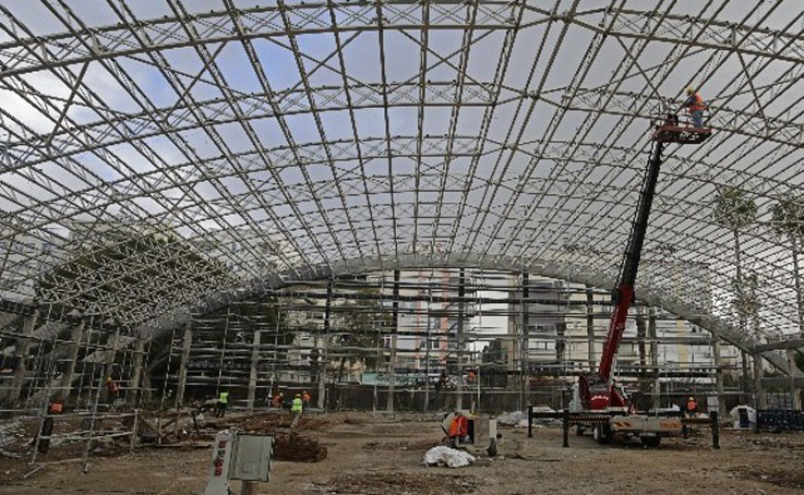 Atatürk Kapalı Spor Salonu’nda yapı güçlendirme çalışması