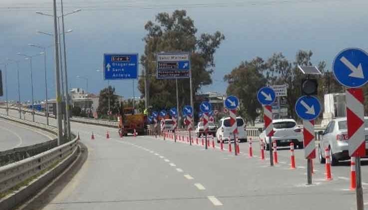Manavgat Sanayi Köprülü kavşağı 10 gün trafiğe kapatıldı