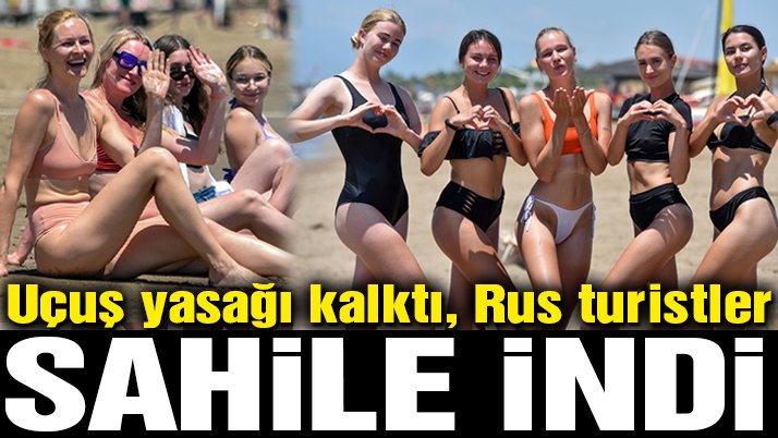 Rus turistler sahile indi