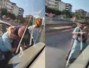 Trafikte yolcu otobüsü şoförüne paspaslı saldırı