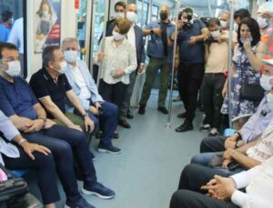 Antalya’da 3. Etap Raylı Sistemin test sürüşü CHP’li 10 büyükşehir belediye başkanının katılımıyla başladı
