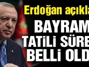 Cumhurbaşkanı Erdoğan, Kurban Bayramı tatili süresini açıkladı