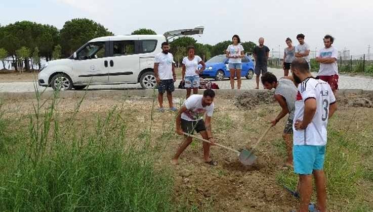 Telef olan 90 kiloluk dev kaplumbağa biyoçeşitlilik müzelerine bağışlanmak için gömüldü