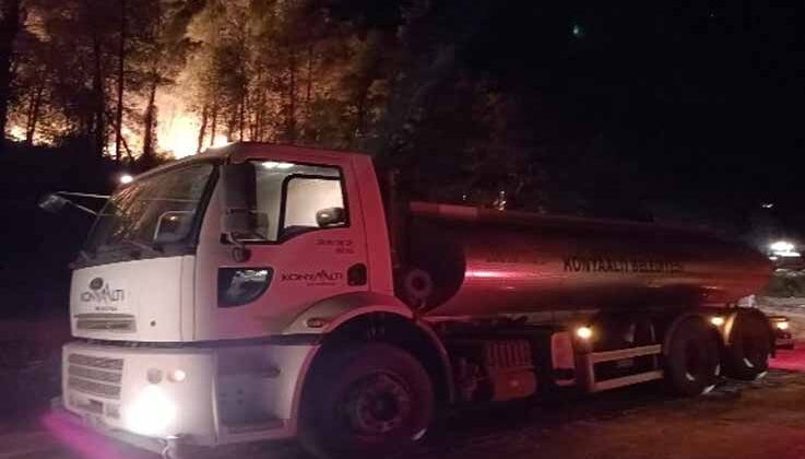 Konyaaltı Belediyesi, Bucak’ta söndürme çalışmalarına katıldı