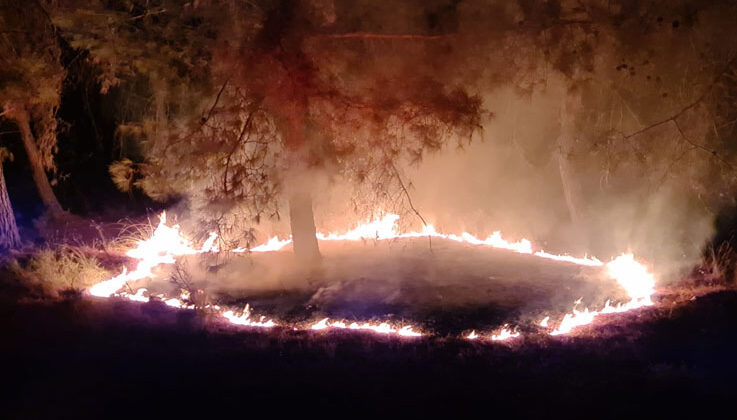 Kumluca’da 3 ayrı yerde eş zamanlı çıkan yangın söndürüldü