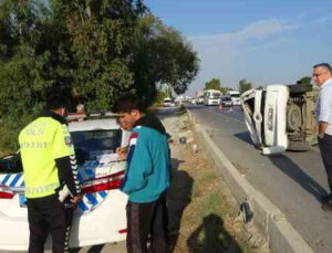 Takla atan ticari araçtan burnu bile kanamadan çıktı