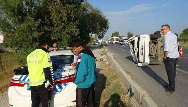 Takla atan ticari araçtan burnu bile kanamadan çıktı