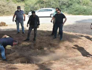 Antalya’da mezar şeklindeki tümsek polisi alarma geçirdi