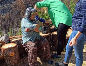 Konteynerde yaşayan yangınzedelere sağlık taraması