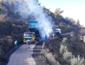 Alanya’da yol yapım çalışmaları