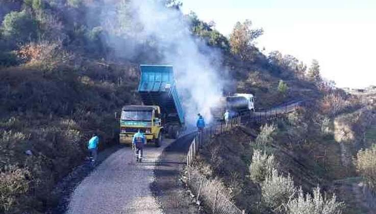 Alanya’da yol yapım çalışmaları