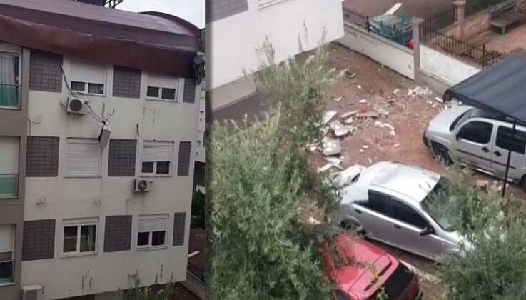 ‘Kırmızı kod’ uyarısının yapıldığı Antalya’da fırtına çatı uçurdu