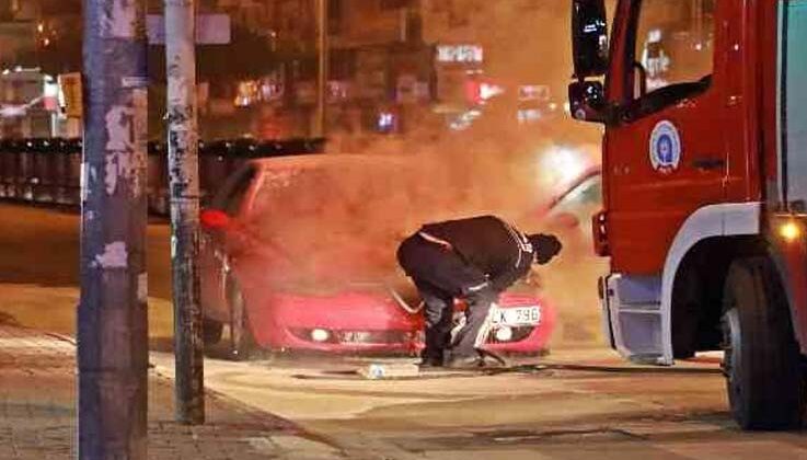 Antalya’da LPG’li otomobil alev alev yandı