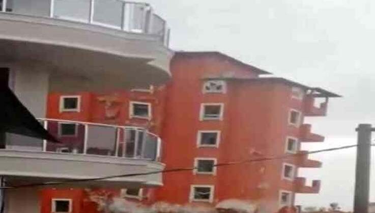 Yıllardır hizmet veren otel saniyeler içinde toza döndü