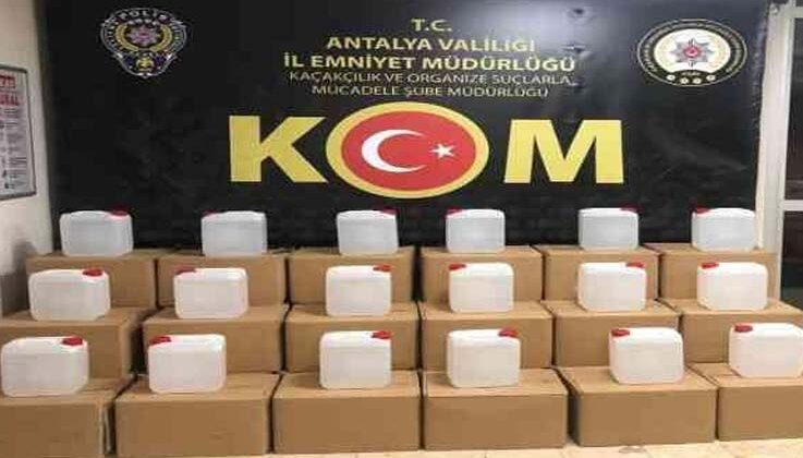 Antalya’da 5 bin 245 litre sahte alkol ele geçirildi