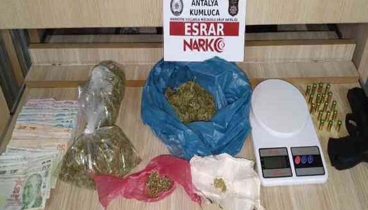 Antalya’da 310 gram esrar maddesi ele geçirildi