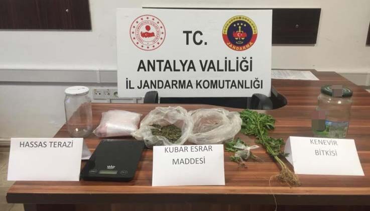 Alanya’da jandarmadan uyuşturucu operasyonu