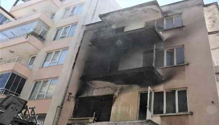 Madde bağımlılarının kullandığı metruk bina alev alev yandı