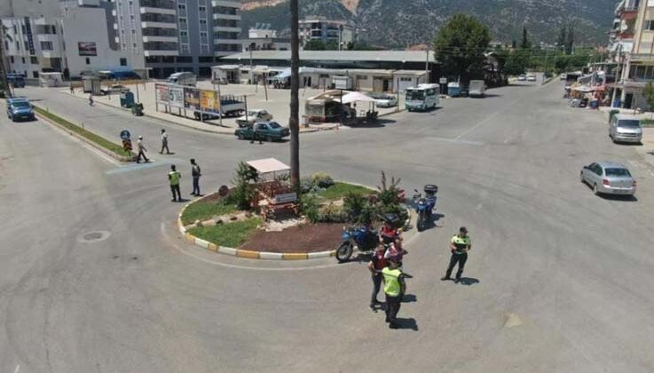 Antalya’da dron destekli motosiklet denetimi