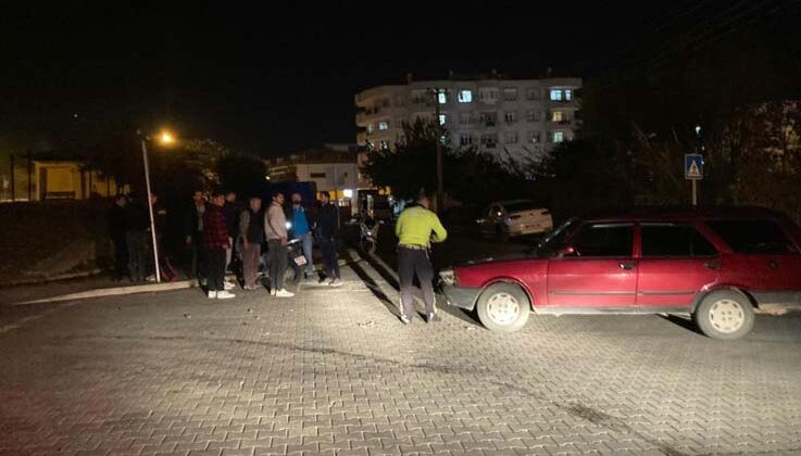 Otomobille motosiklet çarpıştı: 1 yaralı