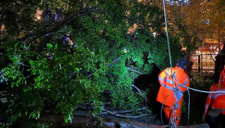 Büyükşehir, fırtınada 136 vakaya müdahale etti