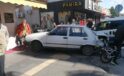 Deprem bölgesine giden minibüs ile otomobil çarpıştı