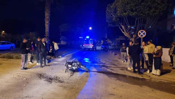 Manavgat’ta otomobille motosiklet çarpıştı: 1 yaralı