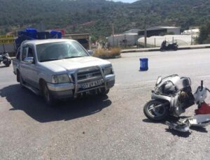 Motosiklet sürücüsü yaralandı