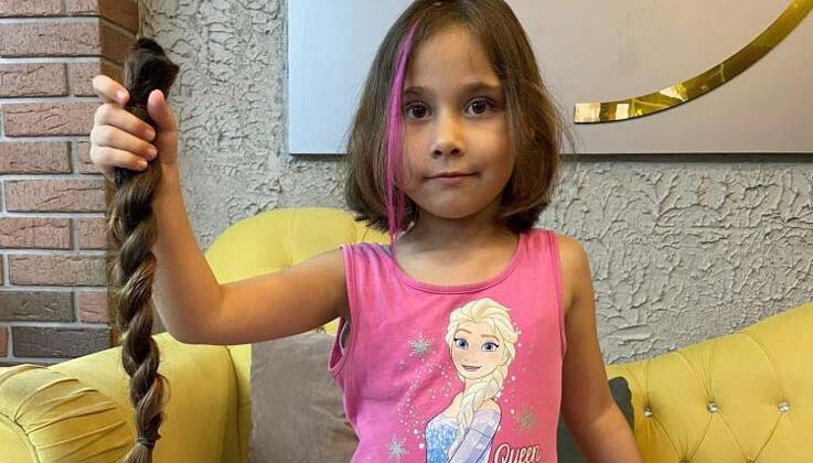 6 yaşındaki Bilge’nin saçları kanserli hastalara saç olacak