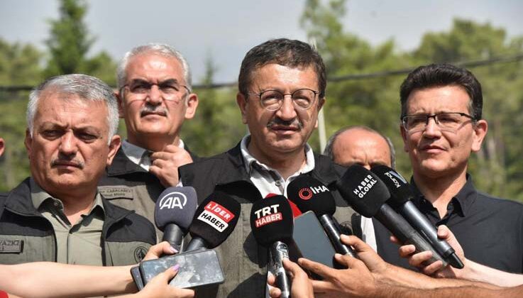 Tarım ve Orman Bakan Yardımcısı Veysel Tiryaki: “Kemer yangını kontrol altına alınabilmiş değil”