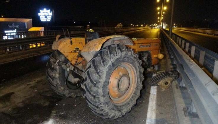 Traktör ve otomobil kazasında araçlar hurdaya döndü