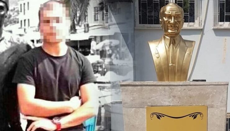 Serik’te Atatürk büstüne balyozla zarar veren maskeli şüpheli, tutuklandı