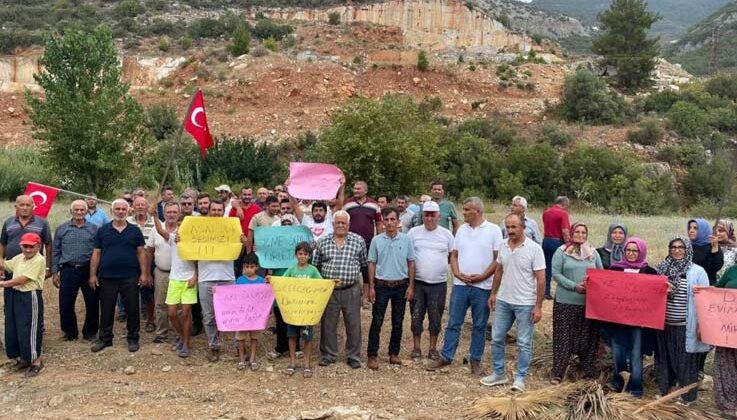 Gazipaşa’da mermer ocağına ’ÇED gerekli değil’ kararı protesto edildi