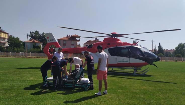 Kalp rahatsızlığı geçiren 81 yaşındaki adam hava ambulansla sevk edildi