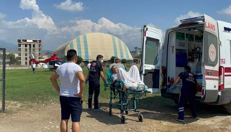 İmdadına hava ambulansı yetişti