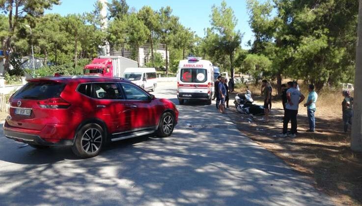 Motosikletli kurye kazadan yaralı olarak kurtuldu