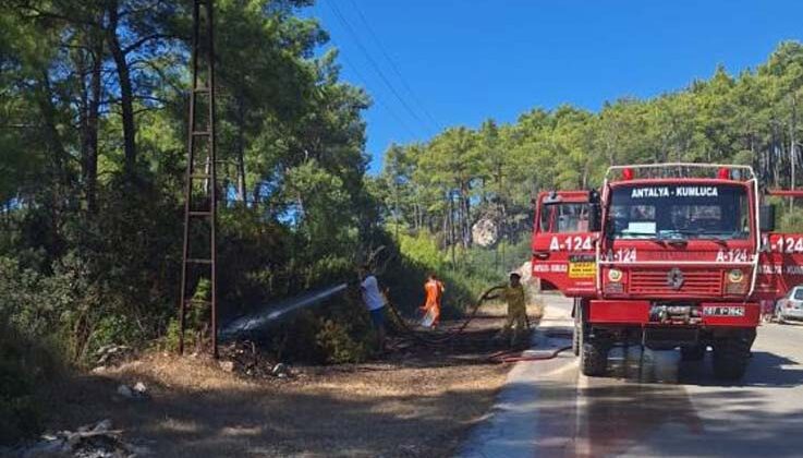 Kumluca’da 4 ayrı noktada çıkan eş zamanlı yangında sabotaj şüphesi