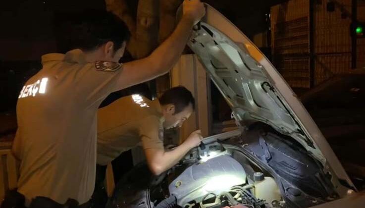 Gece yarısı, bekçilerden yavru kediyi kurtarma operasyonu
