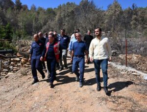 Başkan Böcek, Alanya’da yangın bölgesinde