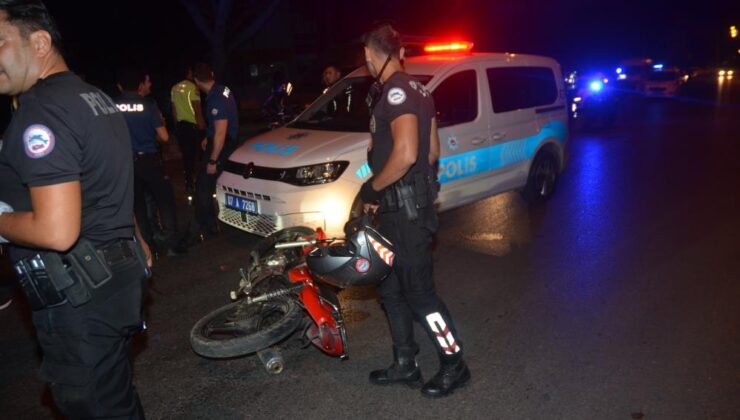 Polisten kaçan motosiklet sürücüsü kaza yapınca yakalandı
