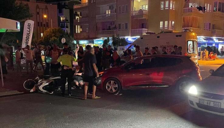 Motosikletle otomobilin çarpıştığı kazada baba kız hastanelik oldu