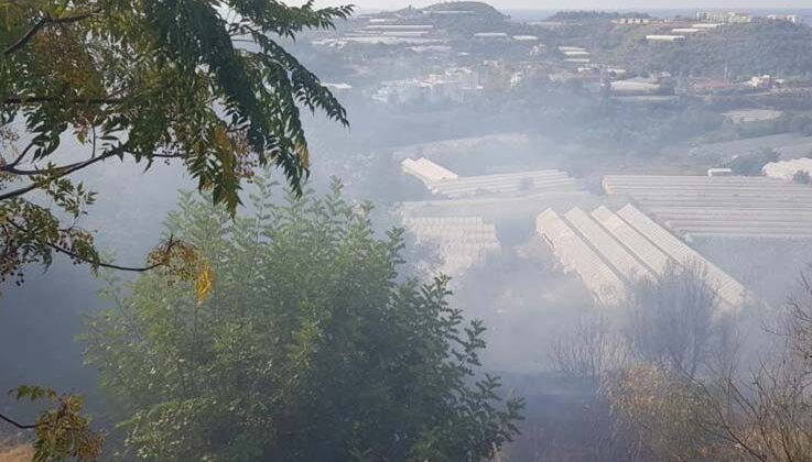 Yakılan sera atıkları yangına sebep oldu