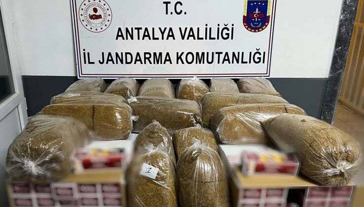 Antalya’da 190 kilogram kaçak tütün ele geçirildi